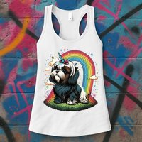 Shih Tzu Unicorn On Rainbow Unicorn Shih Tzu Womens Tank Top