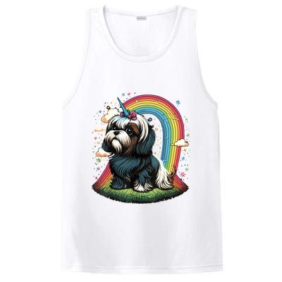 Shih Tzu Unicorn On Rainbow Unicorn Shih Tzu PosiCharge Competitor Tank