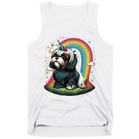 Shih Tzu Unicorn On Rainbow Unicorn Shih Tzu Tank Top
