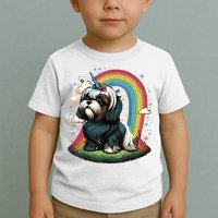 Shih Tzu Unicorn On Rainbow Unicorn Shih Tzu Toddler T-Shirt
