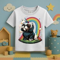 Shih Tzu Unicorn On Rainbow Unicorn Shih Tzu Toddler T-Shirt