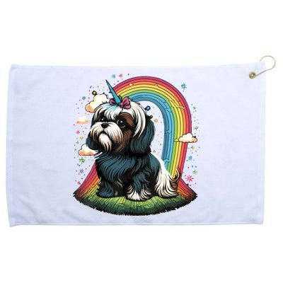 Shih Tzu Unicorn On Rainbow Unicorn Shih Tzu Grommeted Golf Towel