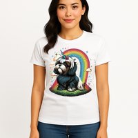 Shih Tzu Unicorn On Rainbow Unicorn Shih Tzu Womens T-Shirt