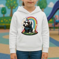Shih Tzu Unicorn On Rainbow Unicorn Shih Tzu Kids Hoodie