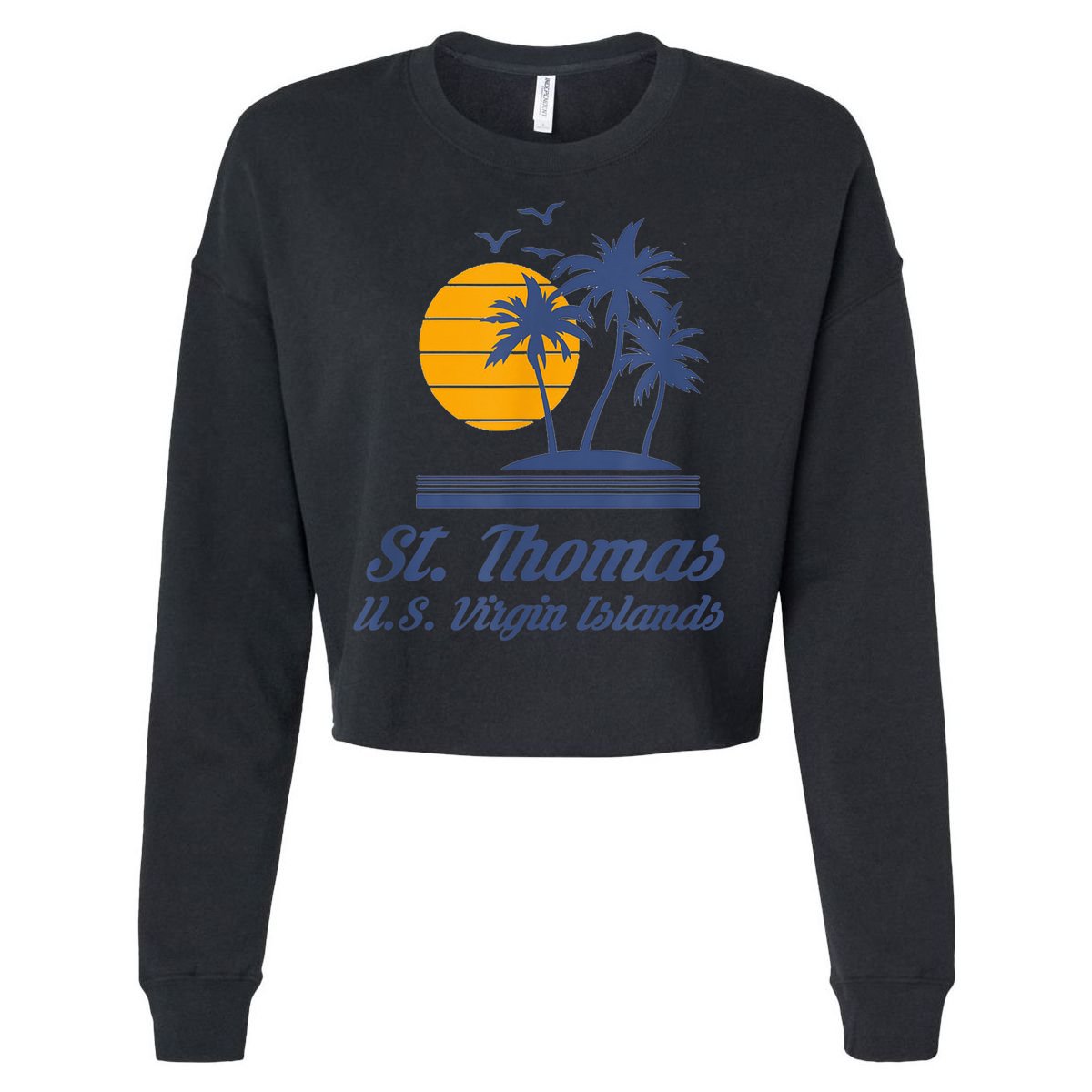 St. Thomas US Virgin Islands Shirt Caribbean Beach Souvenir Cropped Pullover Crew