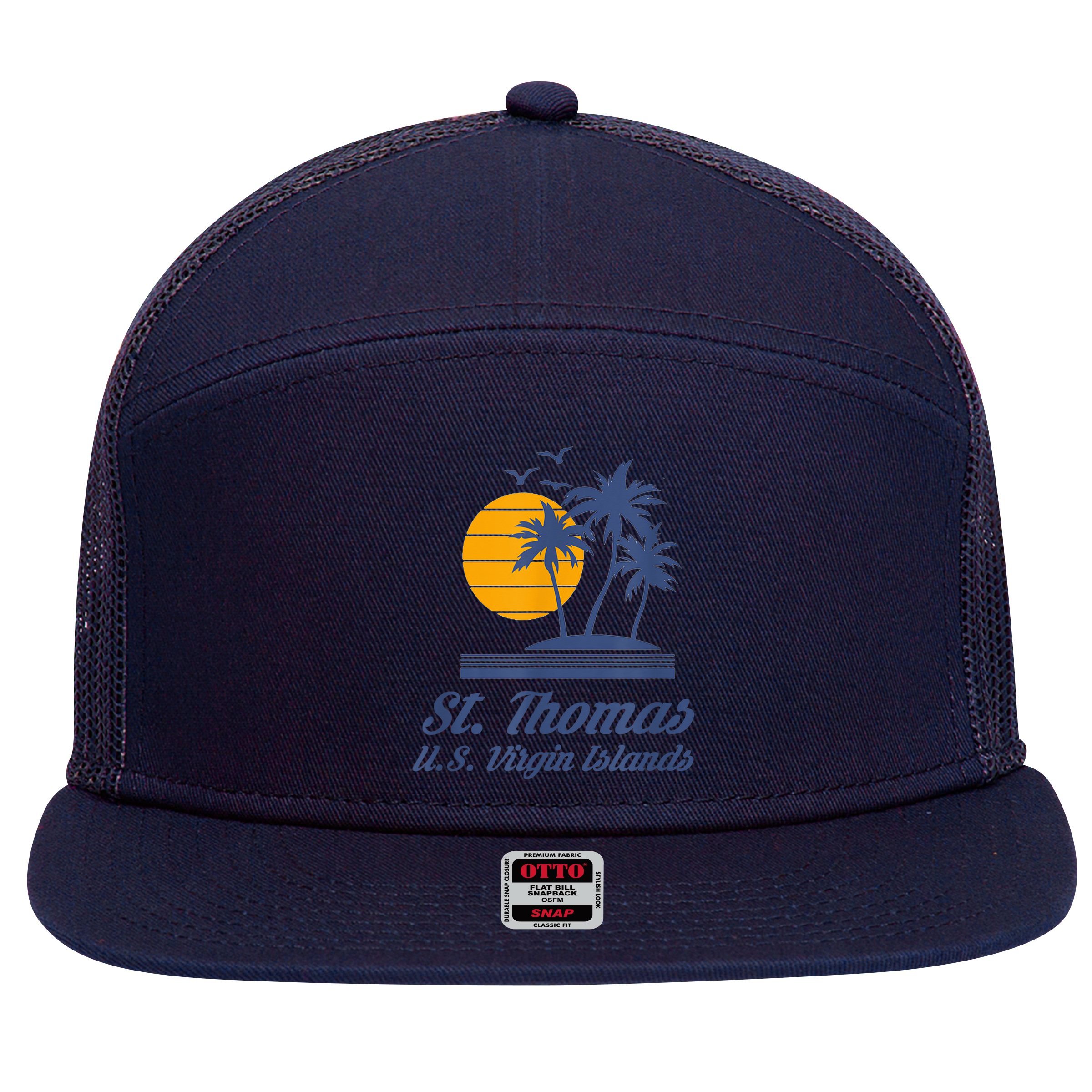 St. Thomas US Virgin Islands Shirt Caribbean Beach Souvenir 7 Panel Mesh Trucker Snapback Hat