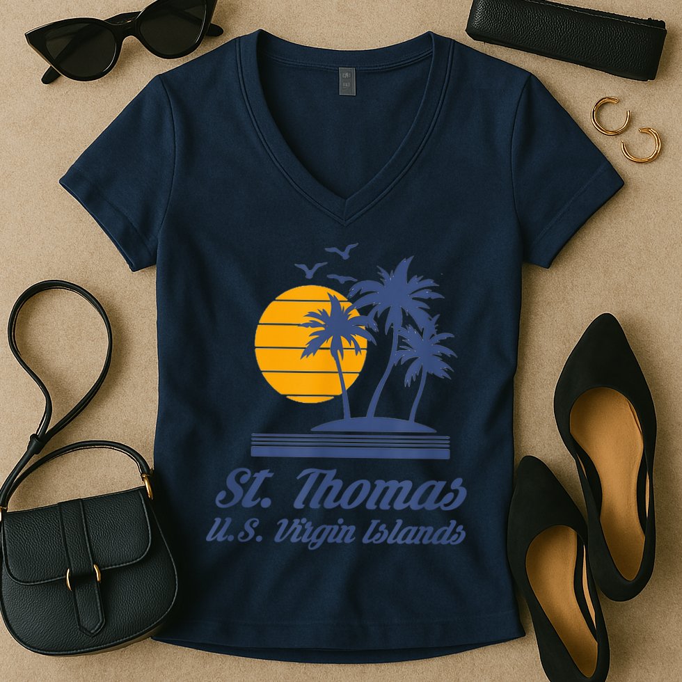 St. Thomas US Virgin Islands Shirt Caribbean Beach Souvenir Women's V-Neck T-Shirt