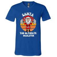 Santa The Ultimate Deadlifter Funny Vintage Gym Christian Cool Gift V-Neck T-Shirt