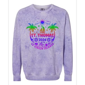 St Thomas Us Virgin Islands Summer Vacation 2024 Colorblast Crewneck Sweatshirt