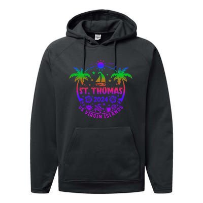 St Thomas Us Virgin Islands Summer Vacation 2024 Performance Fleece Hoodie