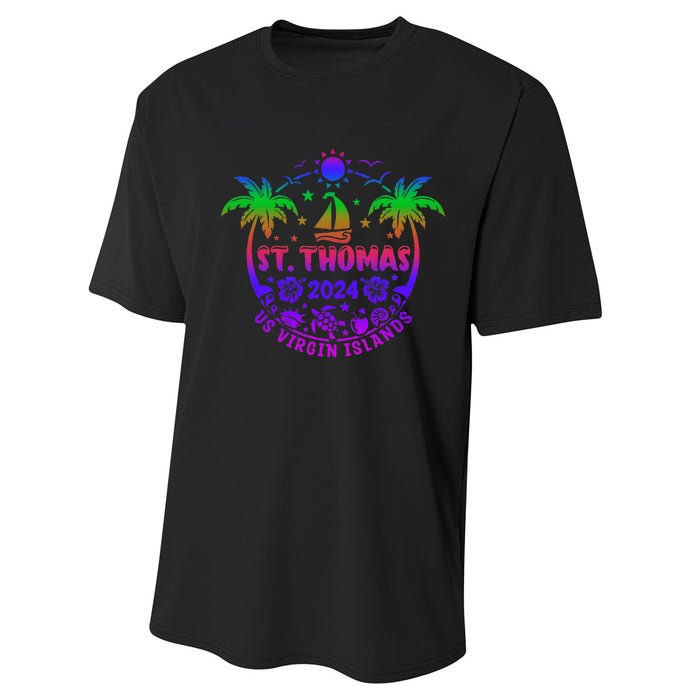 St Thomas Us Virgin Islands Summer Vacation 2024 Performance Sprint T-Shirt