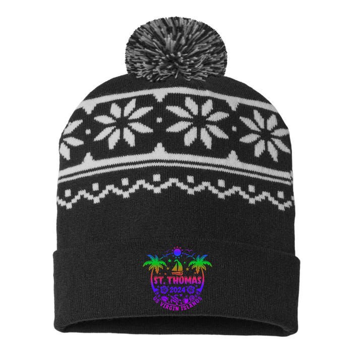 St Thomas Us Virgin Islands Summer Vacation 2024 USA-Made Snowflake Beanie