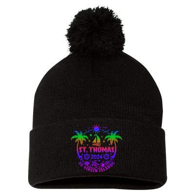 St Thomas Us Virgin Islands Summer Vacation 2024 Pom Pom 12in Knit Beanie