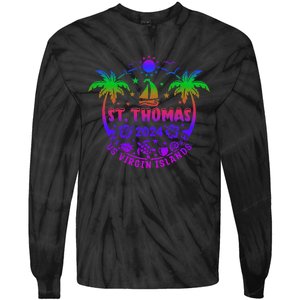 St Thomas Us Virgin Islands Summer Vacation 2024 Tie-Dye Long Sleeve Shirt