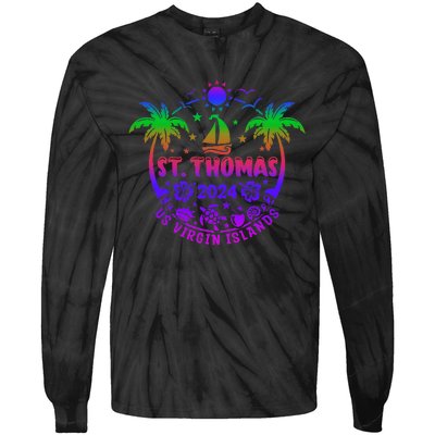 St Thomas Us Virgin Islands Summer Vacation 2024 Tie-Dye Long Sleeve Shirt