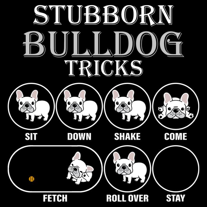 Stubborn Bulldog Tricks Full-Length Apron With Pockets