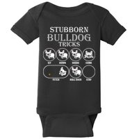Stubborn Bulldog Tricks Baby Bodysuit