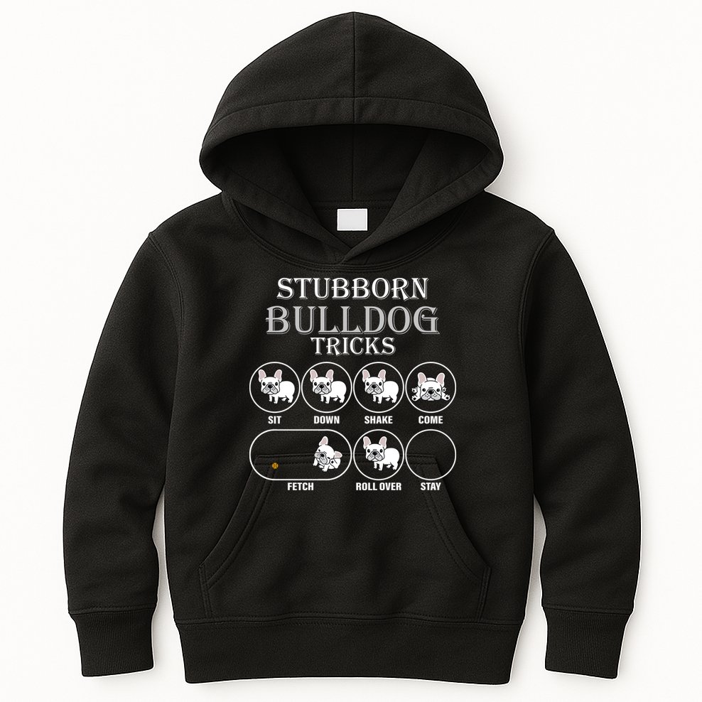 Stubborn Bulldog Tricks Kids Hoodie