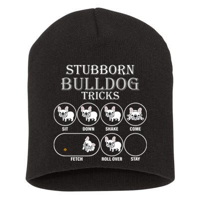 Stubborn Bulldog Tricks Short Acrylic Beanie