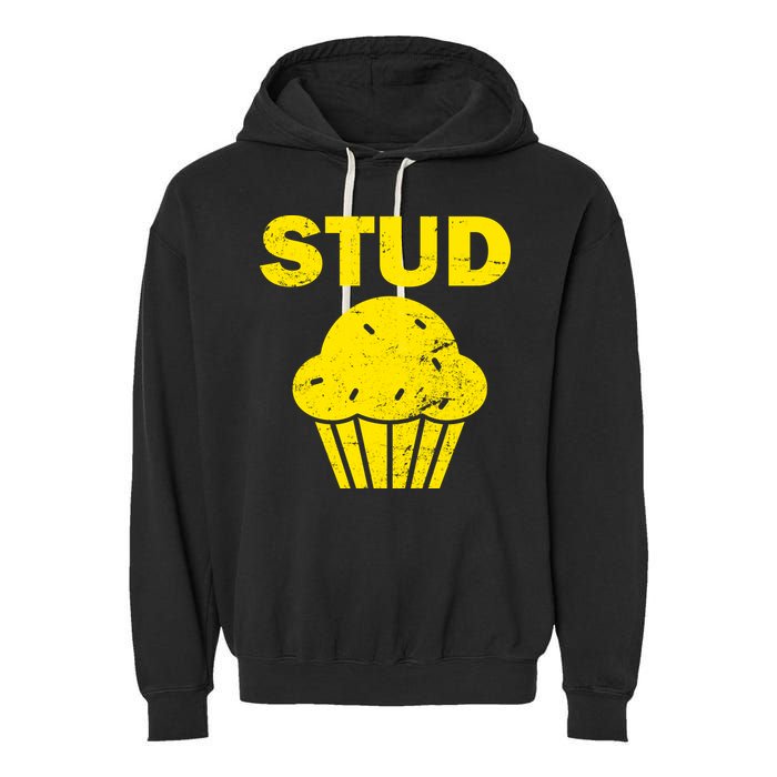 Stud Muffin Funny Retro Garment-Dyed Fleece Hoodie