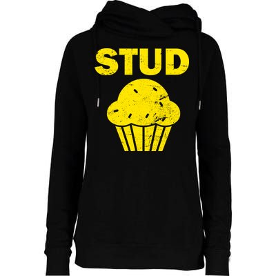 Stud Muffin Funny Retro Womens Funnel Neck Pullover Hood