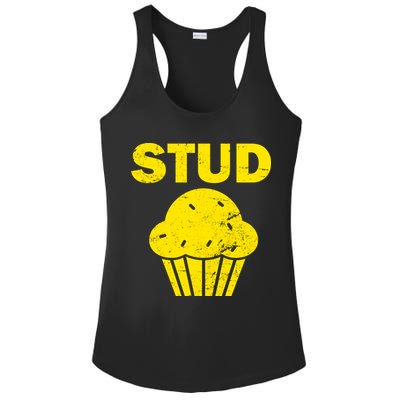 Stud Muffin Funny Retro Ladies PosiCharge Competitor Racerback Tank