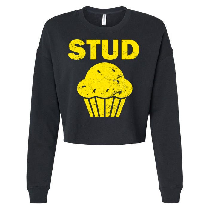 Stud Muffin Funny Retro Cropped Pullover Crew