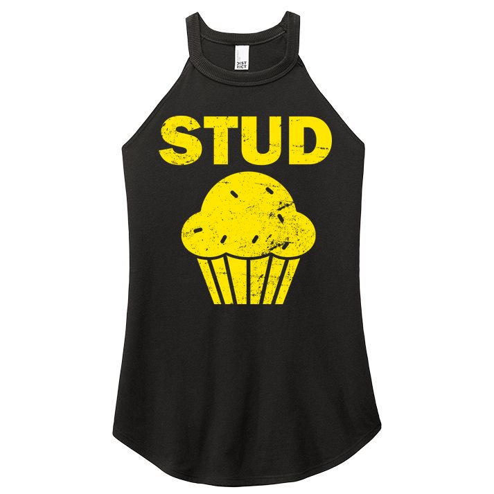 Stud Muffin Funny Retro Women's Perfect Tri Rocker Tank