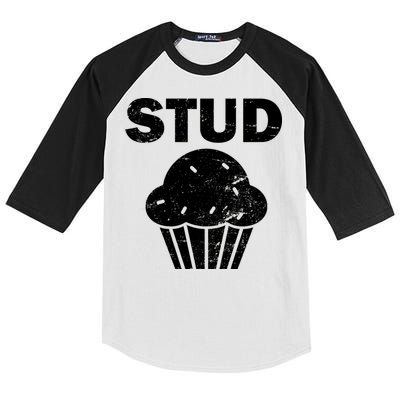 Stud Muffin Funny Retro Kids Colorblock Raglan Jersey
