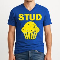 Stud Muffin Funny Retro V-Neck T-Shirt