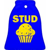 Stud Muffin Funny Retro Ceramic Bell Ornament