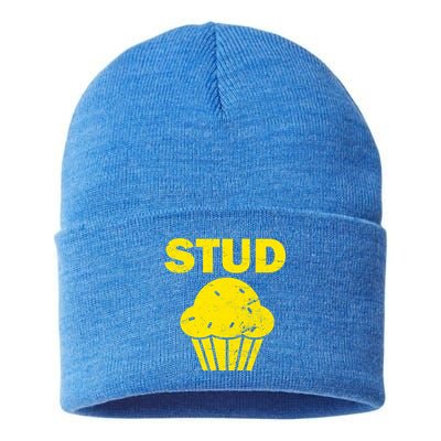 Stud Muffin Funny Retro Sustainable Knit Beanie