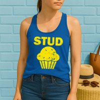 Stud Muffin Funny Retro Womens Tank Top