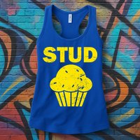 Stud Muffin Funny Retro Womens Tank Top
