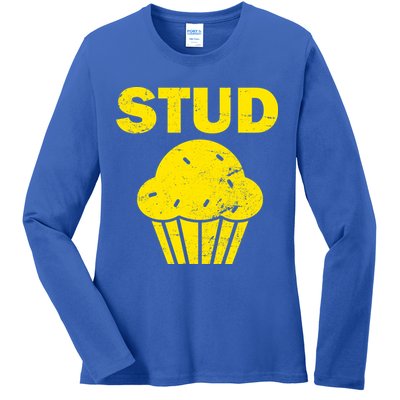 Stud Muffin Funny Retro Ladies Long Sleeve Shirt