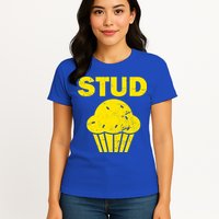 Stud Muffin Funny Retro Womens T-Shirt
