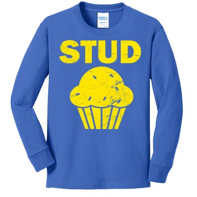 Stud Muffin Funny Retro Kids Long Sleeve Shirt