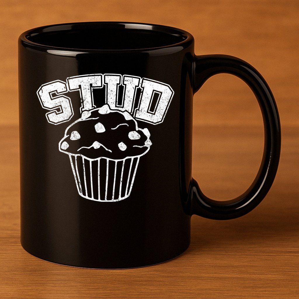 Stud Muffin Retro 11oz C Handle Ceramic Mug