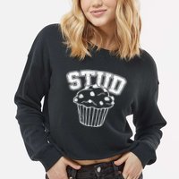 Stud Muffin Retro Cropped Pullover Crew