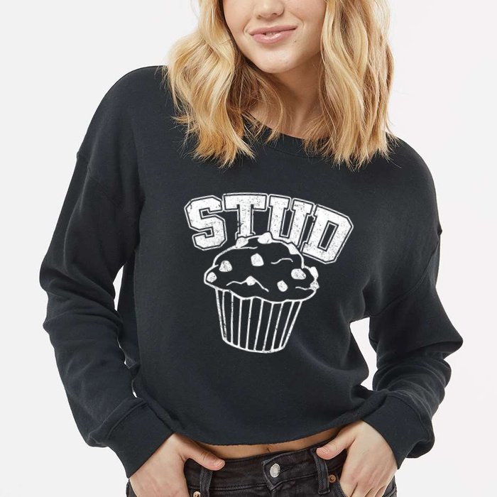 Stud Muffin Retro Cropped Pullover Crew