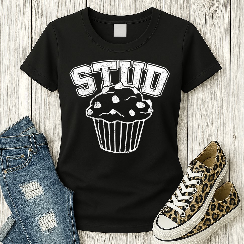 Stud Muffin Retro Womens T-Shirt
