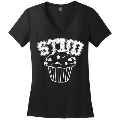 Stud Muffin Retro Women's V-Neck T-Shirt