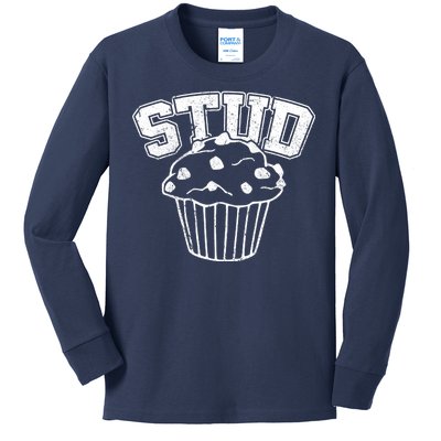 Stud Muffin Retro Kids Long Sleeve Shirt