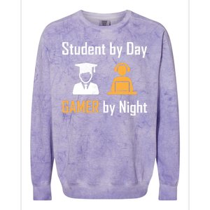 Student By Day Gamer By Night Colorblast Crewneck Sweatshirt