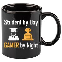Student By Day Gamer By Night 11oz C Handle Ceramic Mug