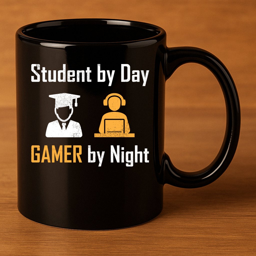 Student By Day Gamer By Night 11oz C Handle Ceramic Mug