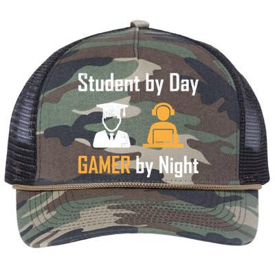 Student By Day Gamer By Night Retro Rope Trucker Hat Cap