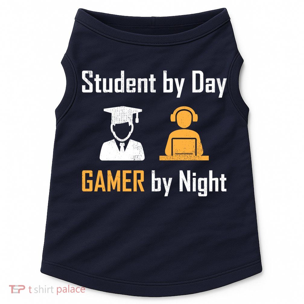 Student By Day Gamer By Night Doggie Tank