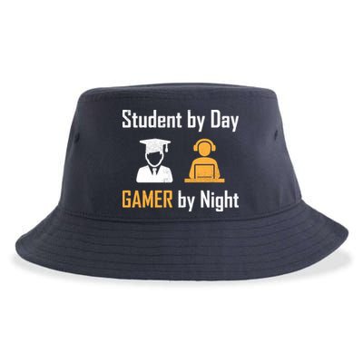 Student By Day Gamer By Night Sustainable Bucket Hat