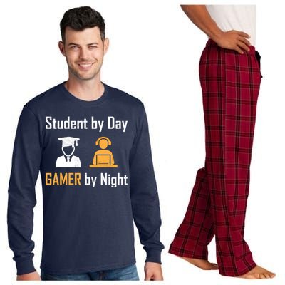 Student By Day Gamer By Night Long Sleeve Pajama Set